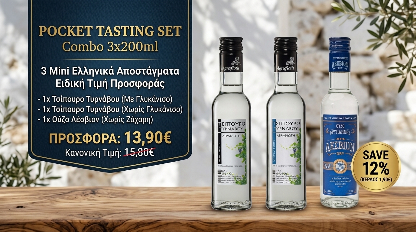 Combo Pack «Pocket Tasting Set» 3x200ml (Ούζο & Τσίπουρο Τυρνάβου)